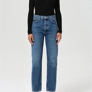 Agolde Denim Blue Straight Leg Jeans